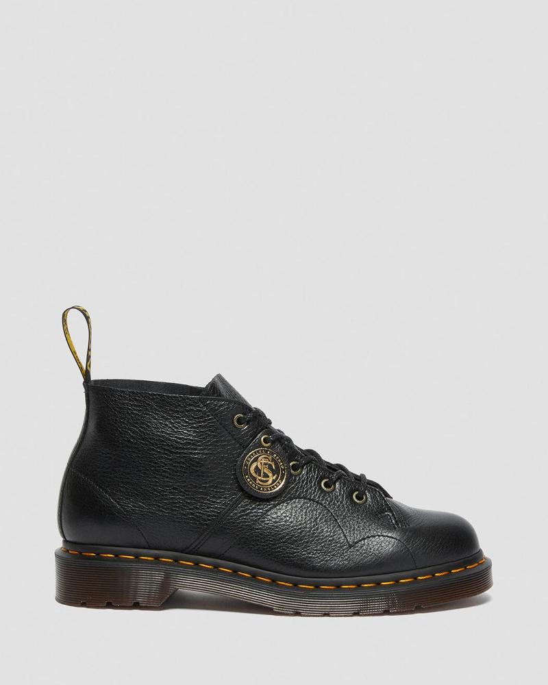 Dr Martens Church Buckingham Leren Apenlaarzen Heren Zwart | NL 263PJJ